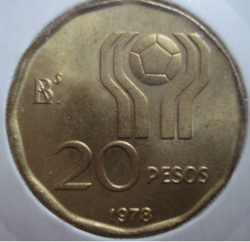 Image #1 of 20 Pesos 1978 - World Soccer Championships