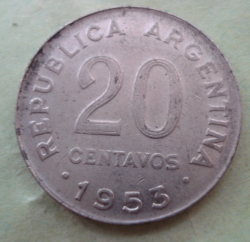 Image #1 of 20 Centavos 1953