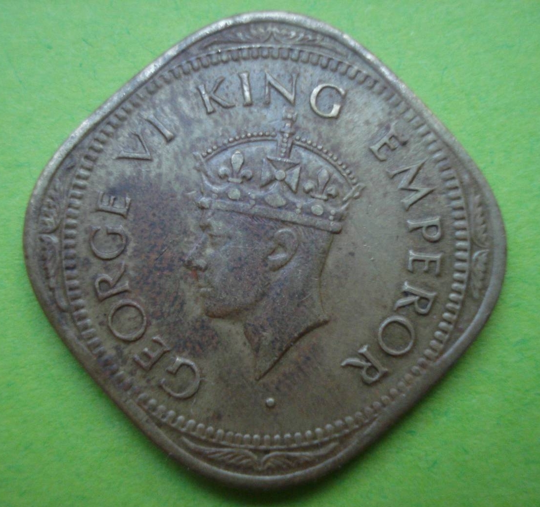 2 Annas 1944 b British India George VI 1936 1947 India Coin 
