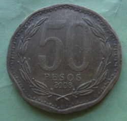 50 Pesos 2008 - error CHIIE