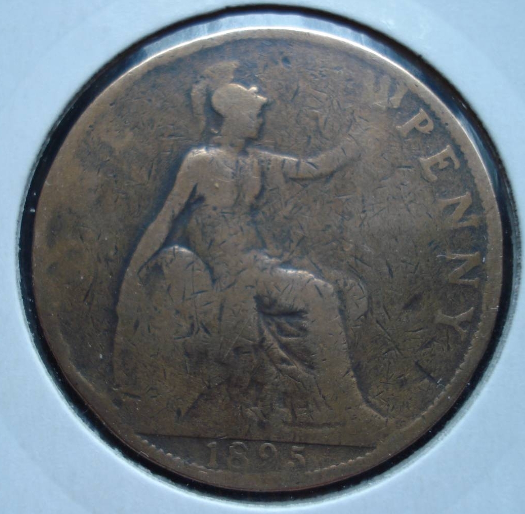 Penny 1895 Trident at 1mm of edge, Victoria (1837-1901) - Great Britain