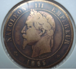 Image #2 of 10 Centimes 1865 BB