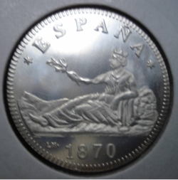 Image #2 of 1 peseta 1870 REPLICA