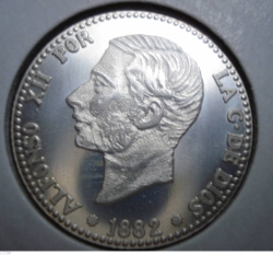 Image #2 of 1 peseta 1882 REPLICA