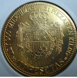 Image #1 of 100 pesetas 1870 REPLICA
