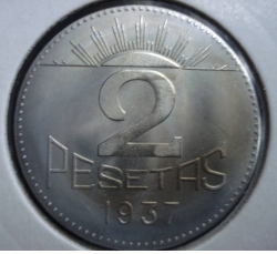 2 pesetas 1937 REPLICA