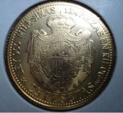 25 pesetas 1871 REPLICA