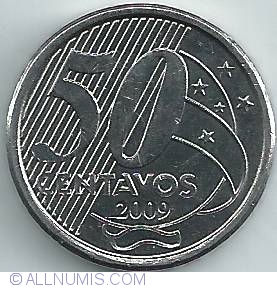 50 Centavos 2009, Republic (2001-2010) - Brazil - Coin - 21207