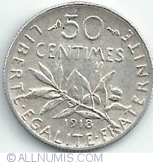Image #1 of 50 Centimes 1918