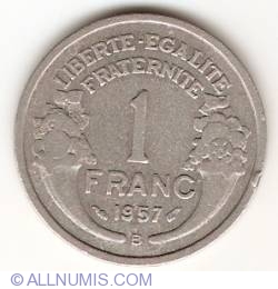 Image #1 of 1 Franc 1957 B