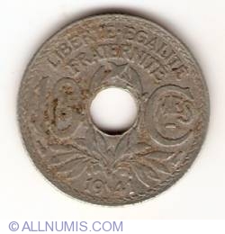 Image #2 of 10 Centimes 1941 - dash below MES in C MES