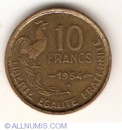 10 Franci 1954 B