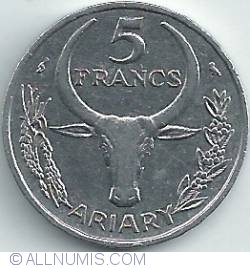 Image #1 of 5 Francs (Ariary) 1968