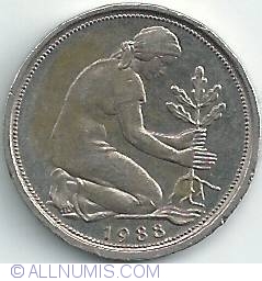 Image #2 of 50 Pfennig 1988 F