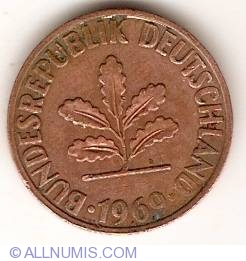 Image #2 of 2 Pfennig 1969 J