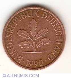 2 Pfennig 1990 F