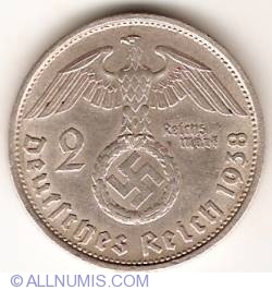 2 Reichsmark 1938 B - Paul von Hindenburg