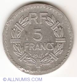 Image #1 of 5 Francs 1945 B