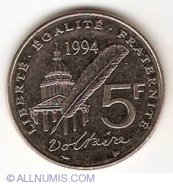Image #1 of 5 Francs 1994 - Voltaire