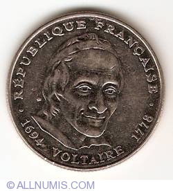 Image #2 of 5 Francs 1994 - Voltaire