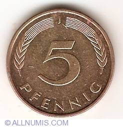 Image #1 of 5 Pfennig 1990 J