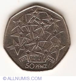 Image #1 of 50 Pence 1998 - 25th Anniversary - Britain in the European Union