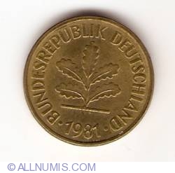 Image #2 of 5 Pfennig 1981 D