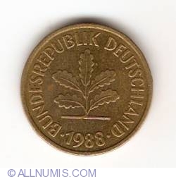 Image #2 of 5 Pfennig 1988 J