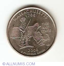 Image #1 of State Quarter 2000 P - Massachusetts