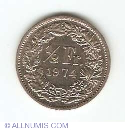 Image #1 of ½ Franc 1974