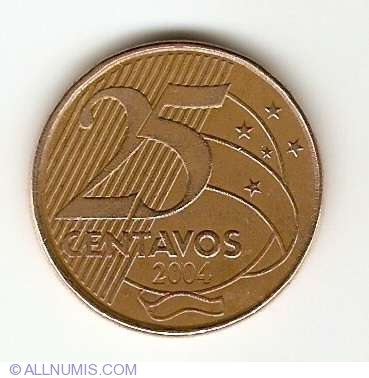 25 Centavos 2004, Republic (2001-2010) - Brazil - Coin - 5074