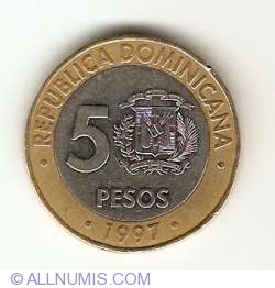 Image #1 of 5 Pesos 1997 - 50th Anniversary - Central Bank