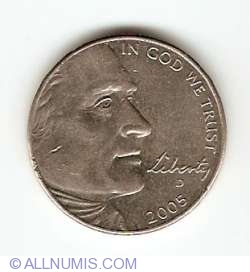 Image #2 of Jefferson Nickel 2005 D Pacific