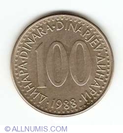 Image #1 of 100 Dinari 1988