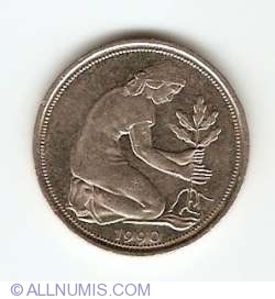 Image #2 of 50 Pfennig 1990 D