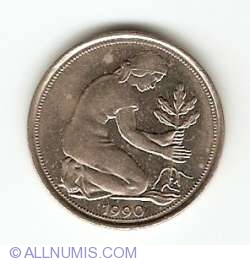 Image #2 of 50 Pfennig 1990 J