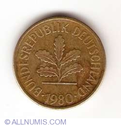 Image #2 of 5 Pfennig 1980 J