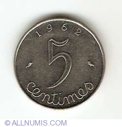 Image #1 of 5 Centimes 1962