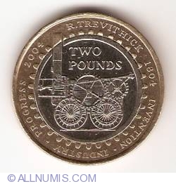 2 Pounds 2004 - Richard Trevithick - inventatorul primei locomotive pe calea ferata