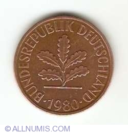Image #2 of 2 Pfennig 1980 J
