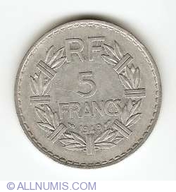 Image #1 of 5 Francs 1949