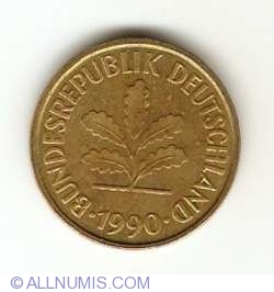 Image #2 of 5 Pfennig 1990 F
