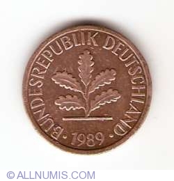 Image #2 of 1 Pfennig 1989 F