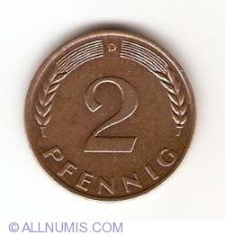 2 Pfennig 1968 D - Aliaj nemagnetic