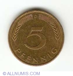 Image #1 of 5 Pfennig 1990 D