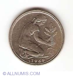Image #2 of 50 Pfennig 1969 F