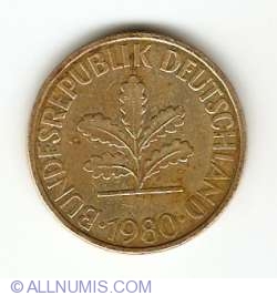 Image #2 of 10 Pfennig 1980 J