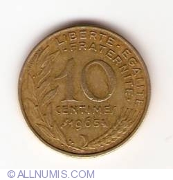 Image #1 of 10 Centimes 1965