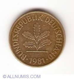 Image #2 of 5 Pfennig 1981 J