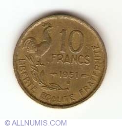 10 Franci 1951 B